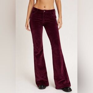 Free People Velvet Flared Low Rise Pants size 24